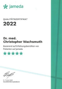 Qualitätssiegel jameda Dr. Wachsmuth